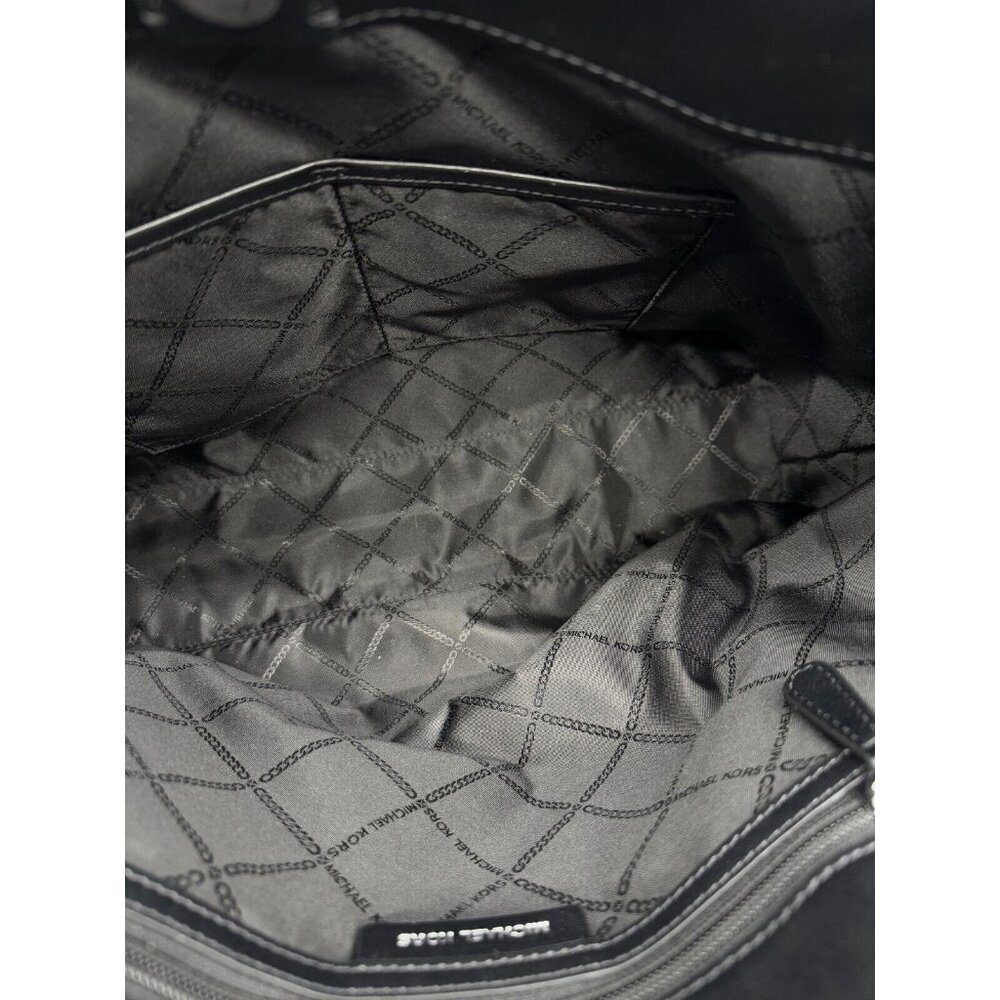 MICHAEL KORS Sallie monogram logo East West women's large tote - Black & Silver - Picture 10 of 11